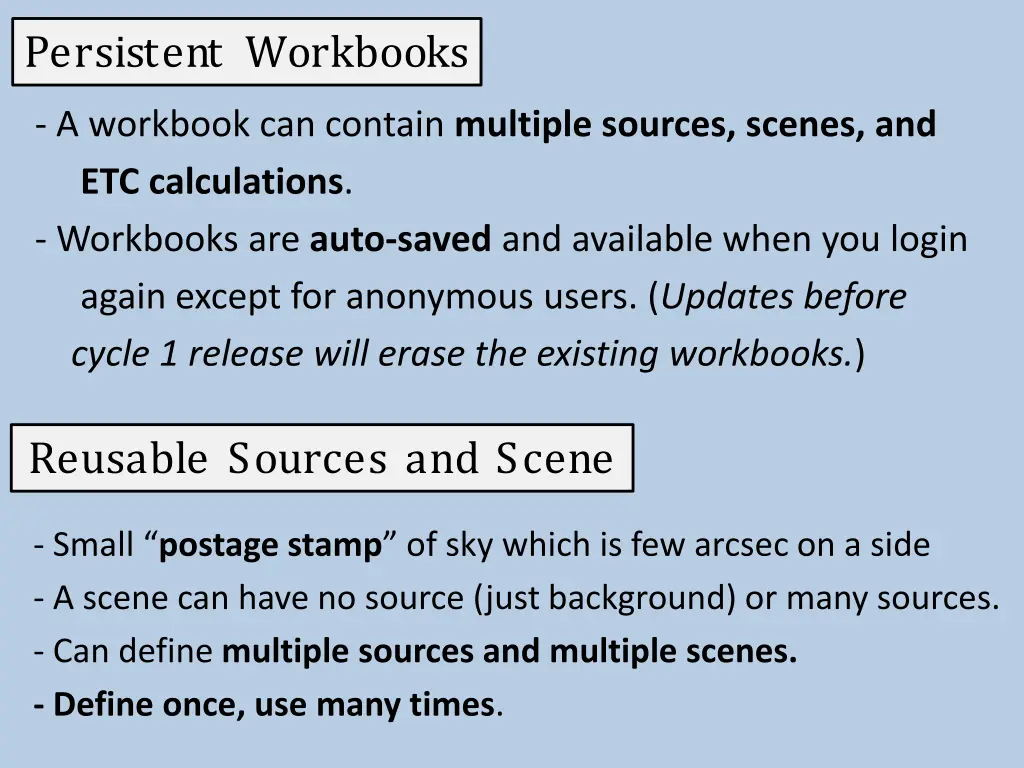 persistent workbooks