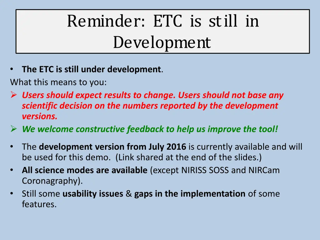 reminder etc is still in development