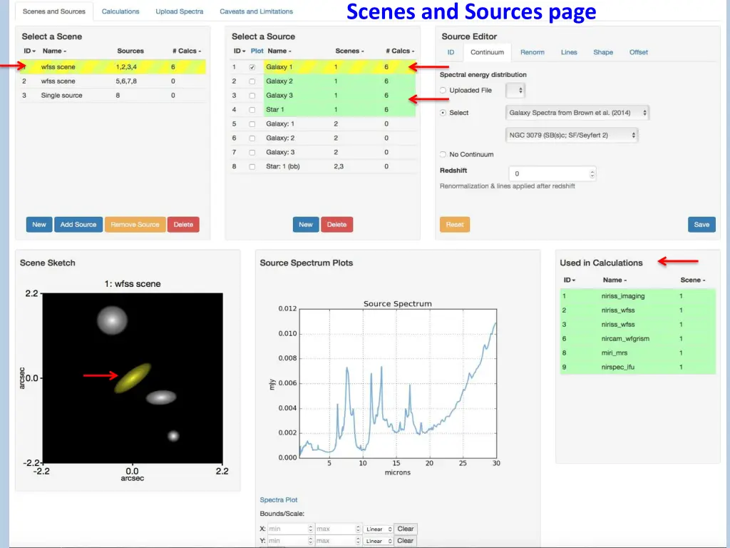 scenes and sources page