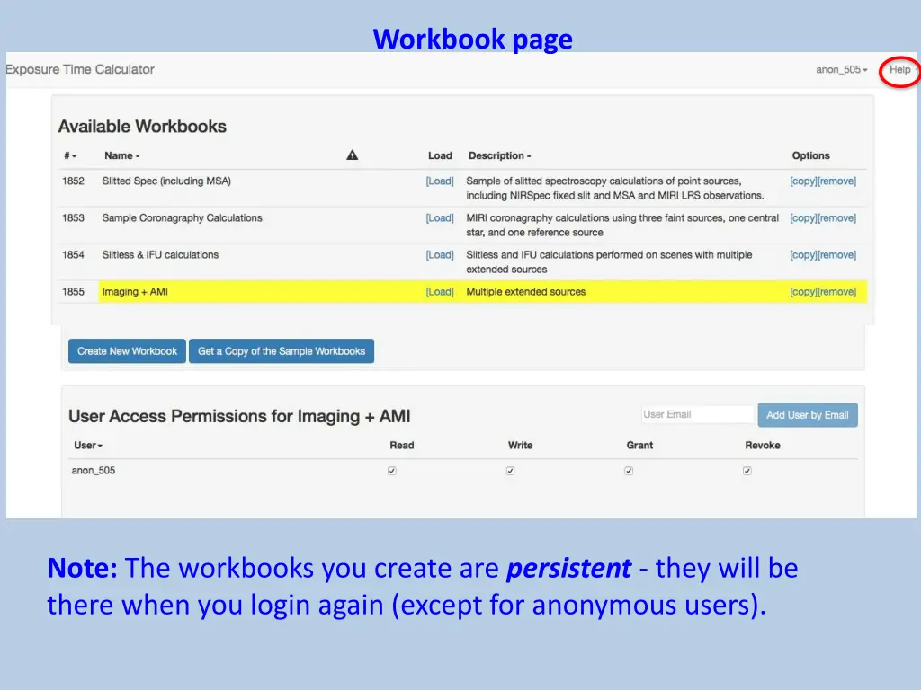 workbook page