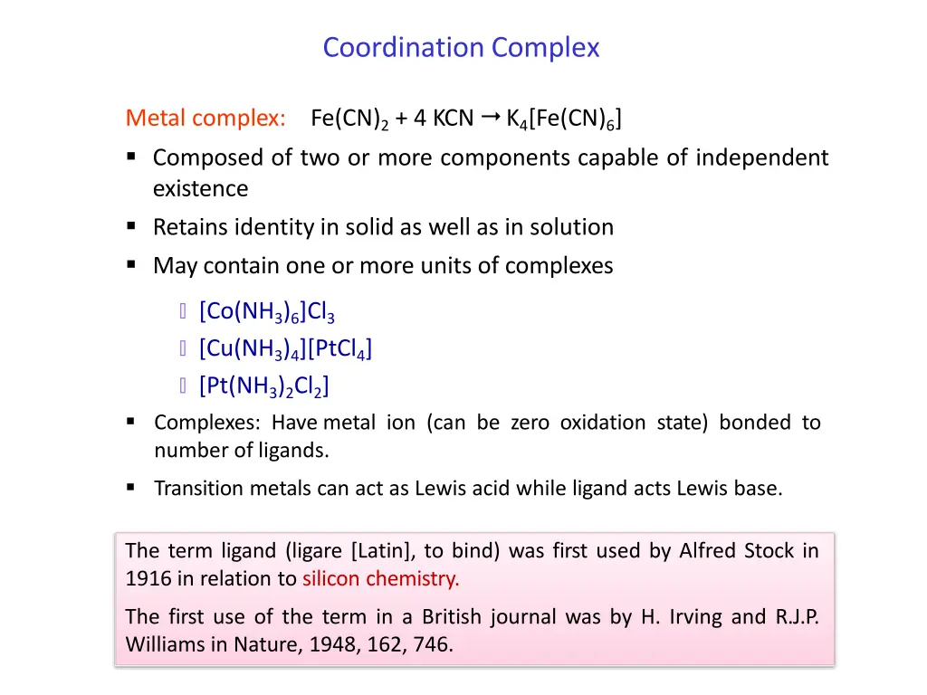 coordination complex