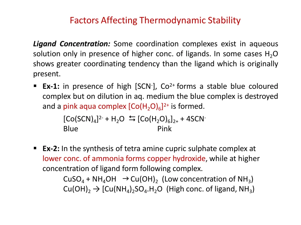factorsaffecting thermodynamic stability 2