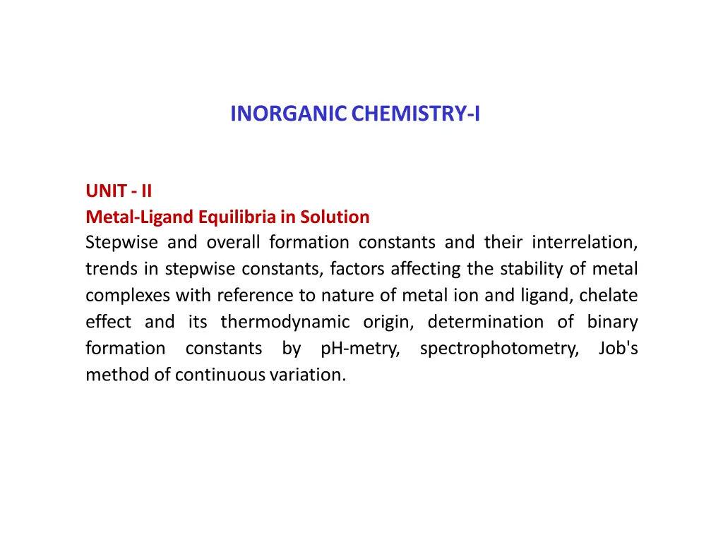 inorganicchemistry i