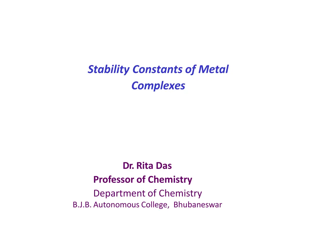 stability constants of metal complexes