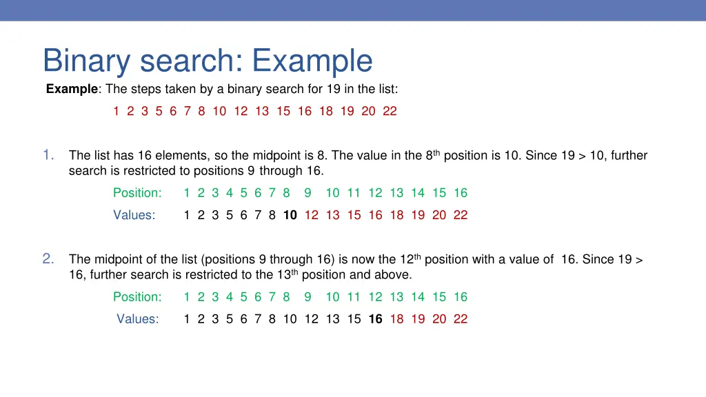 binary search example