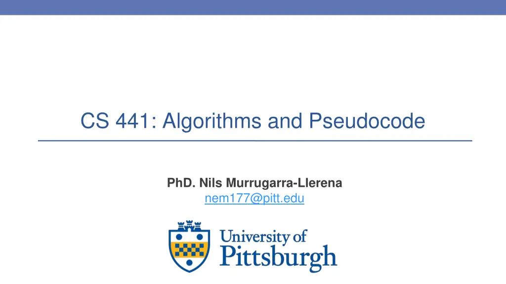 cs 441 algorithms and pseudocode