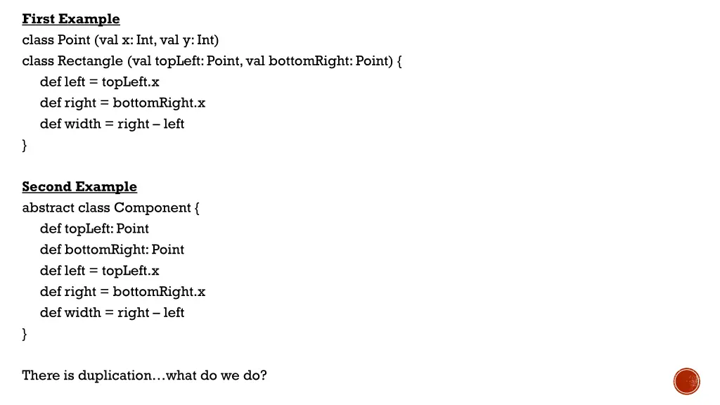 first example class point