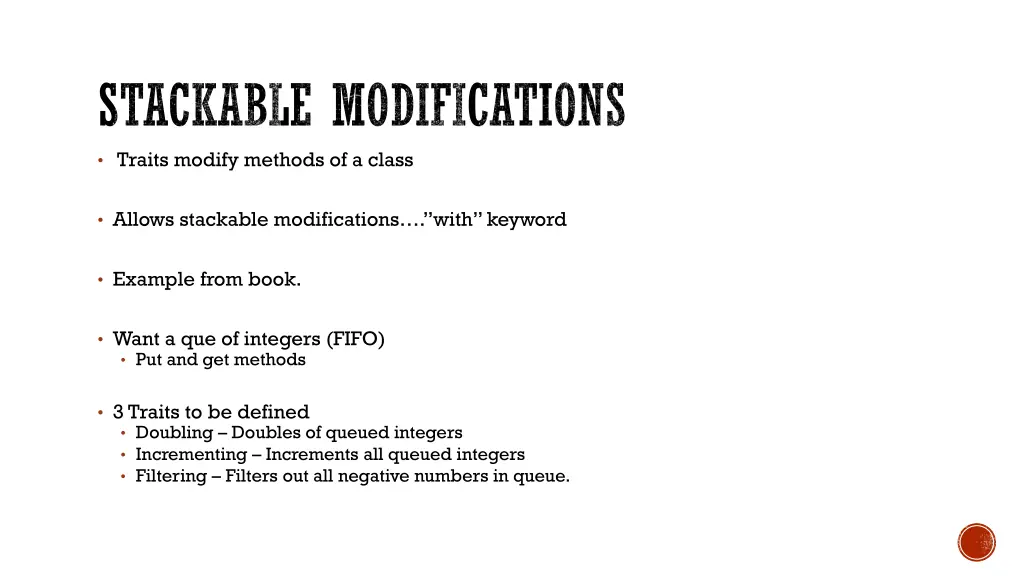 stackable modifications traits modify methods