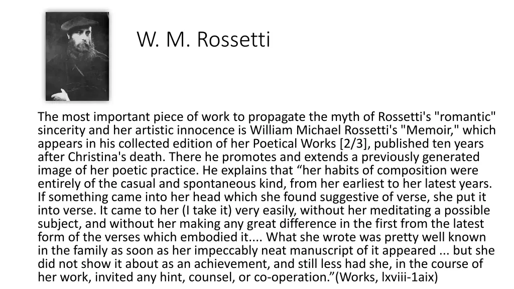 w m rossetti