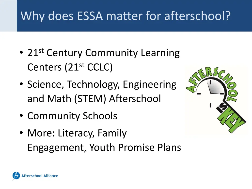 why does essa matter for afterschool