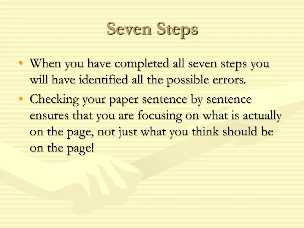 seven steps