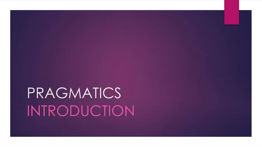 pragmatics introduction