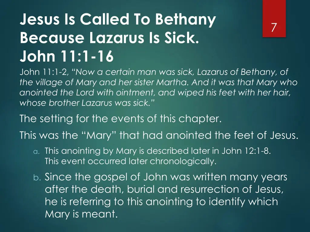 jesus is called to bethany because lazarus 1