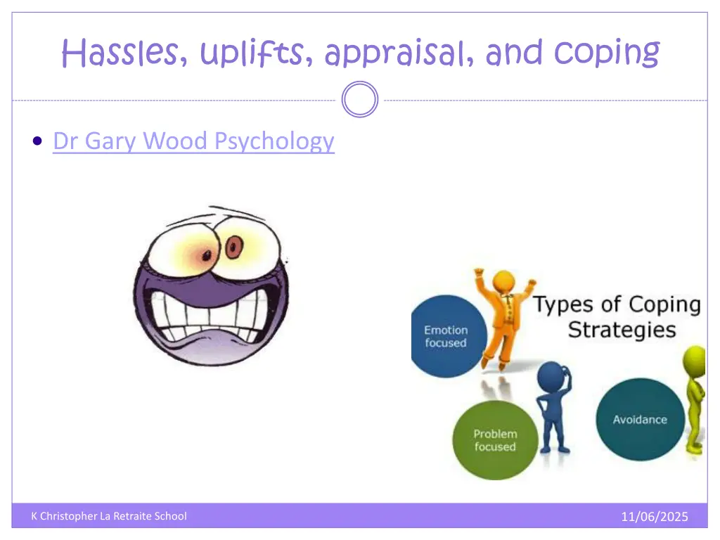 hassles uplifts appraisal and coping