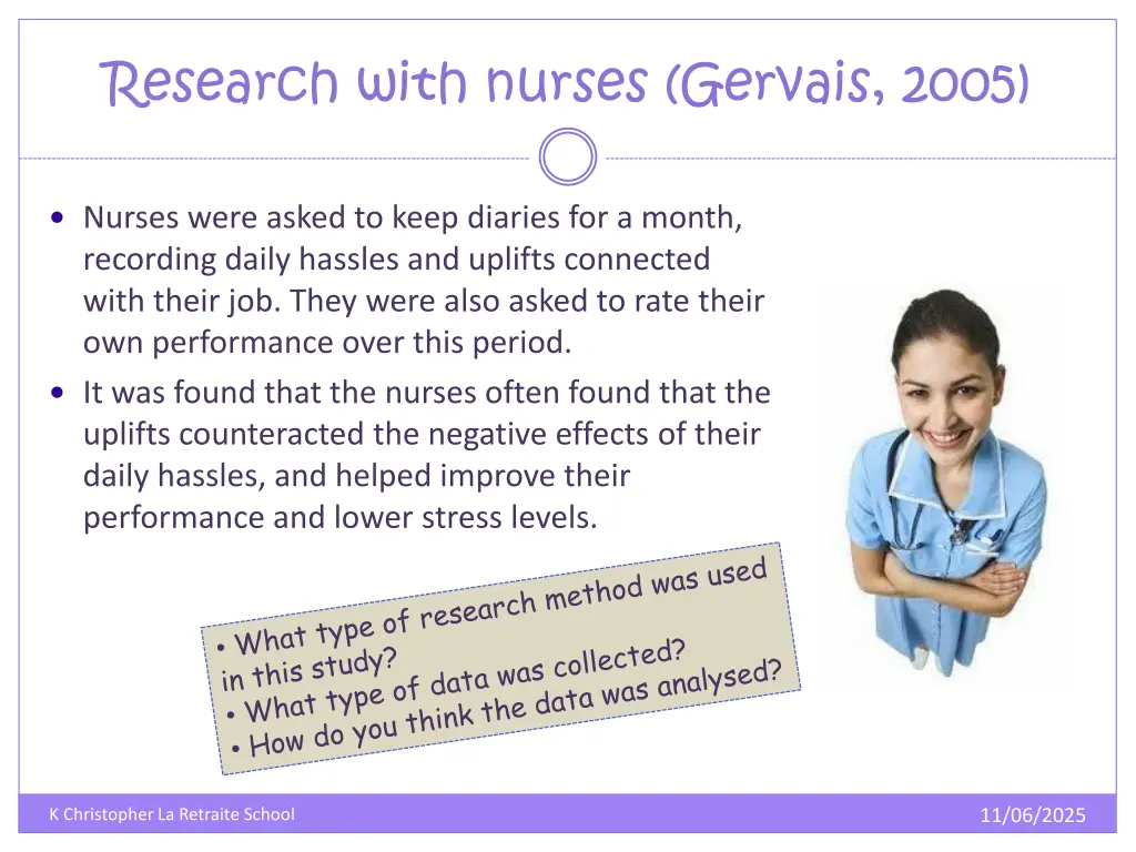 research with nurses gervais 2005