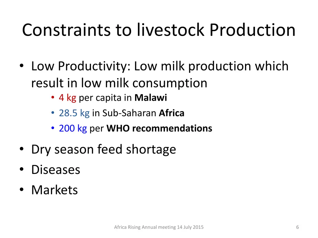 constraints to livestock production