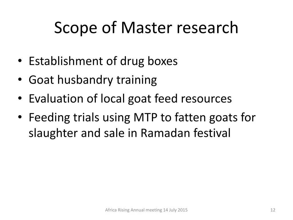 scope of master research