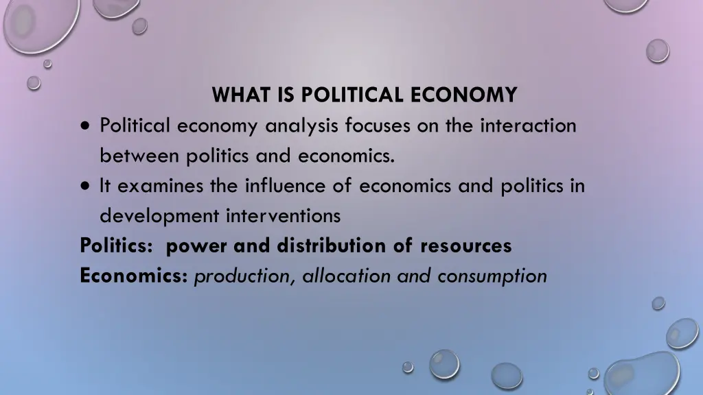 what is political economy political economy