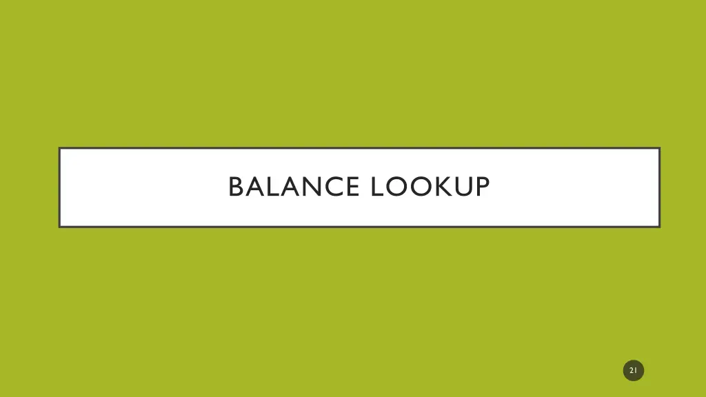 balance lookup