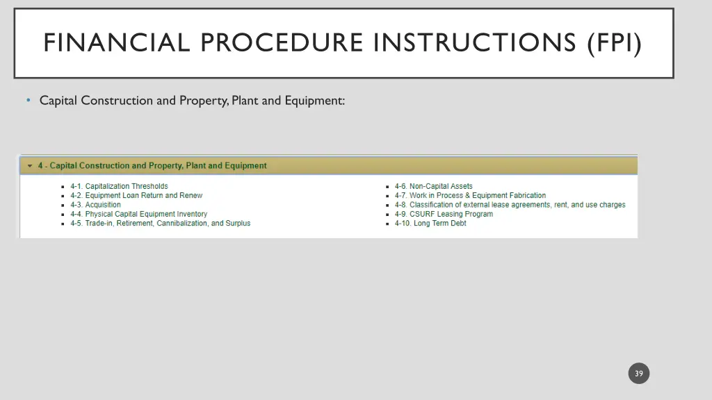 financial procedure instructions fpi 3