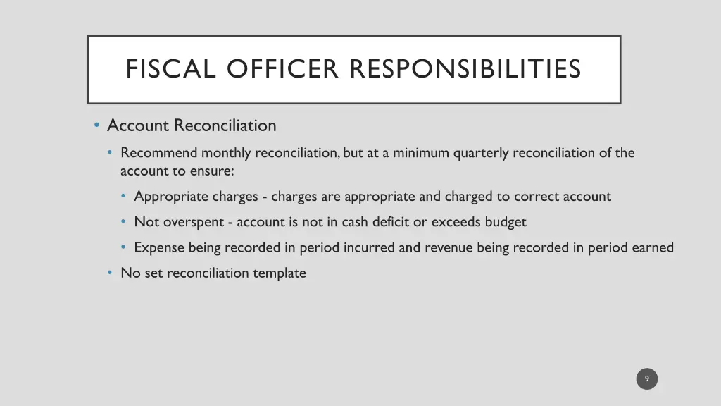 fiscal officer responsibilities