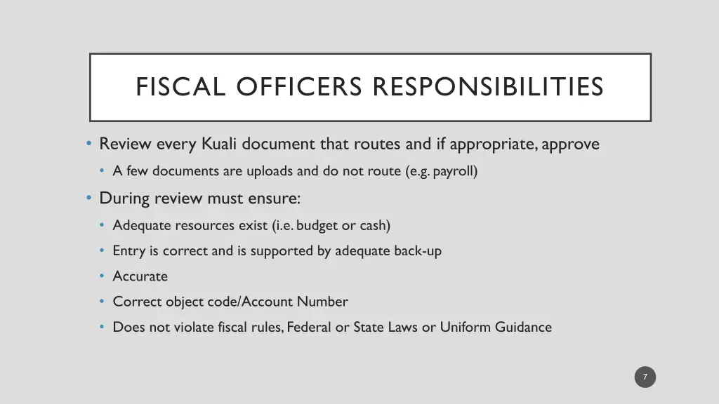 fiscal officers responsibilities