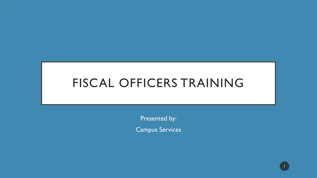 fiscal officers training