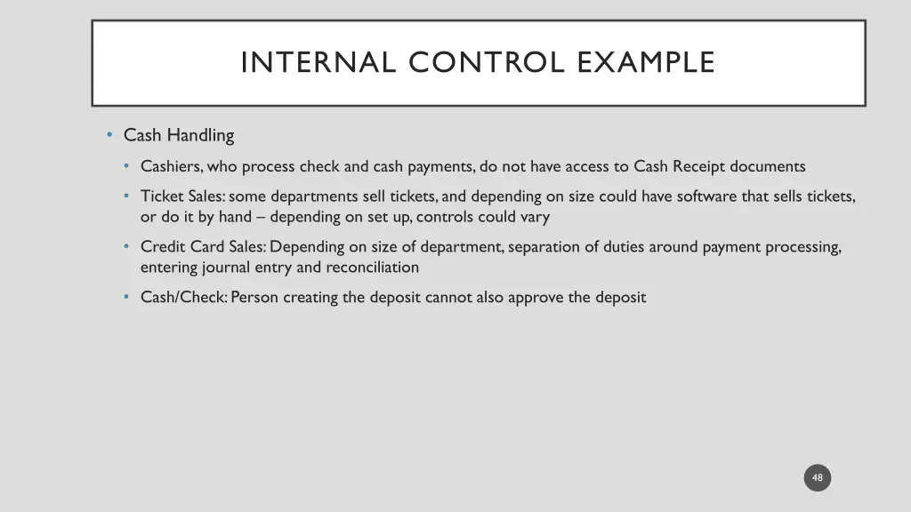internal control example