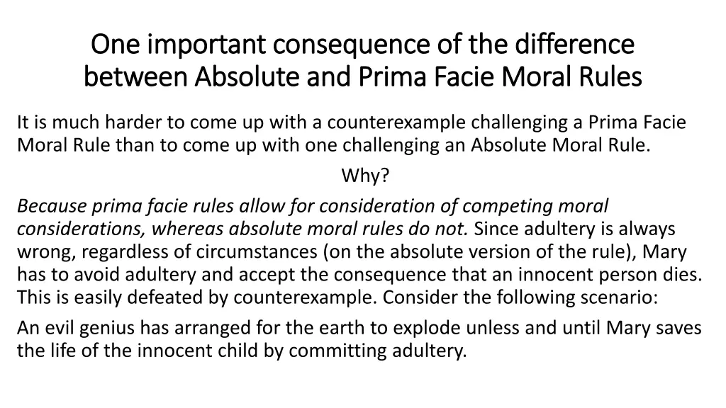 one important consequence of the difference