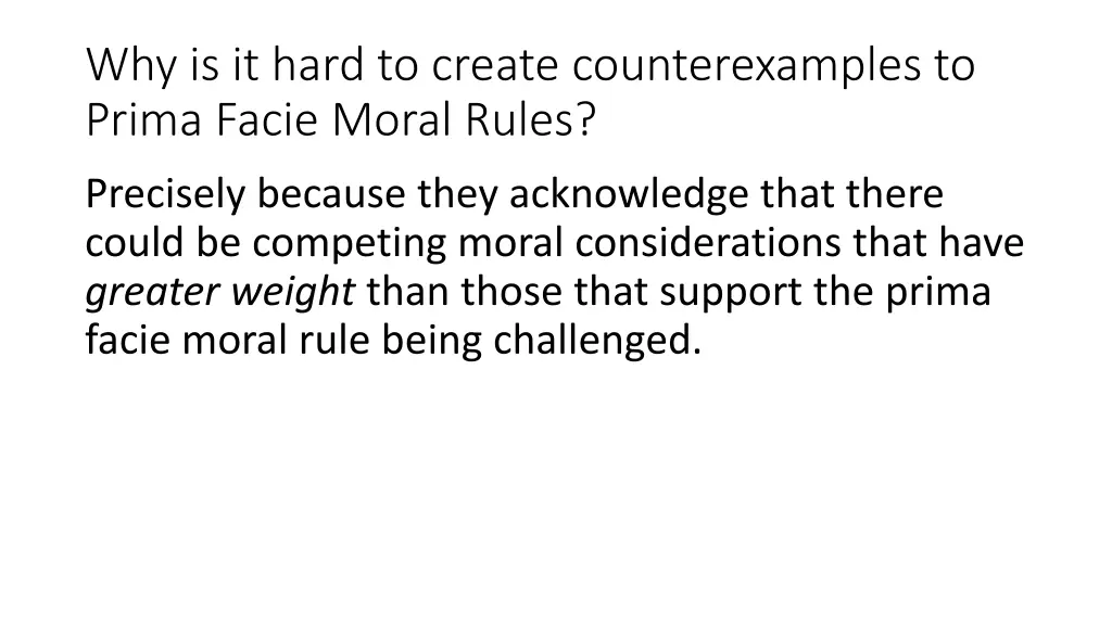 why is it hard to create counterexamples to prima