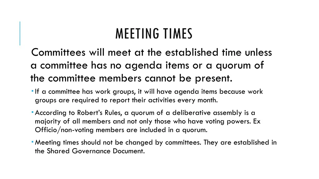 meeting times