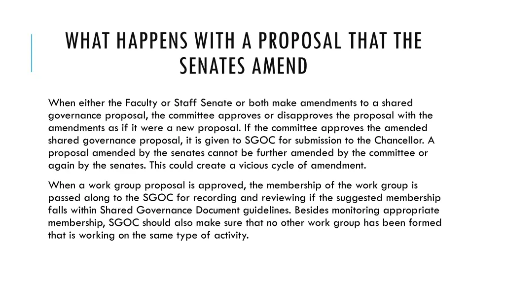 what happens with a proposal that the senates