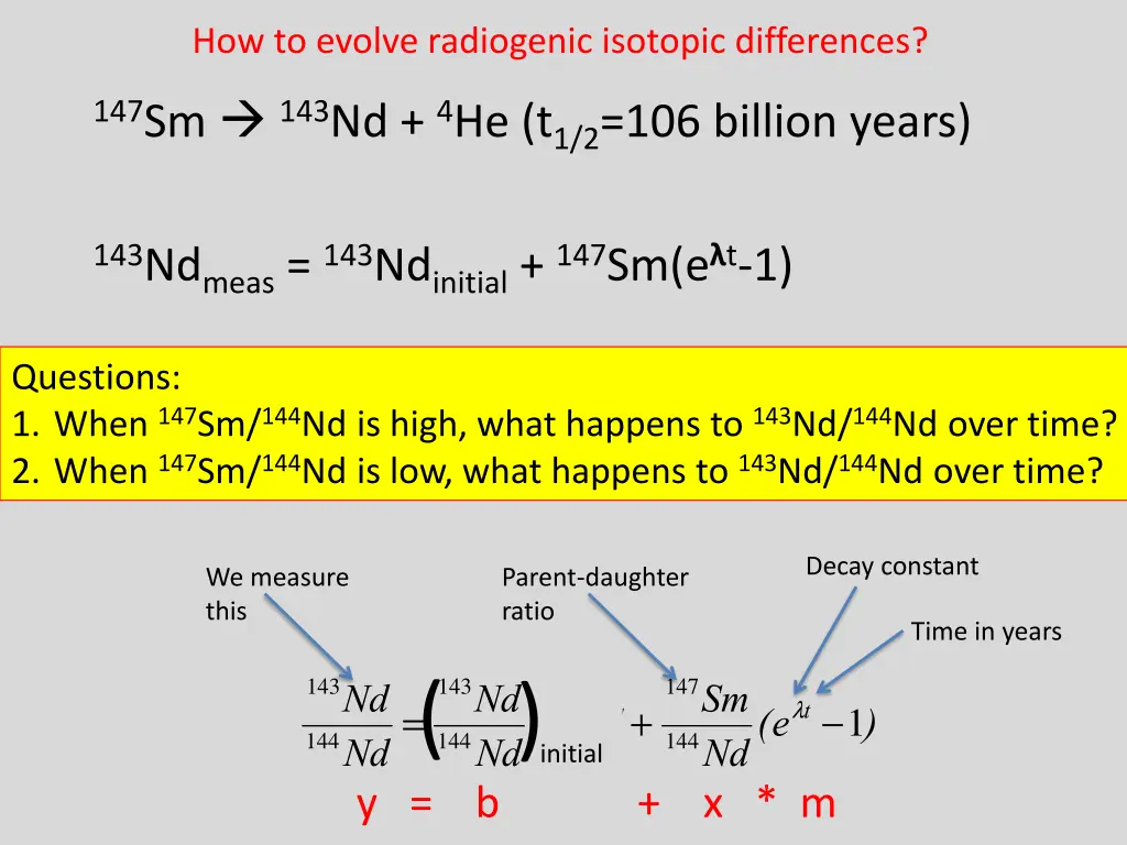 how to evolve radiogenic isotopic differences 2