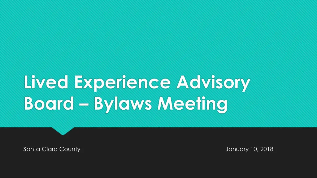 lived experience advisory board bylaws meeting