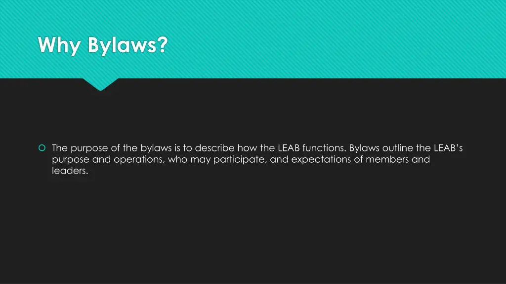 why bylaws