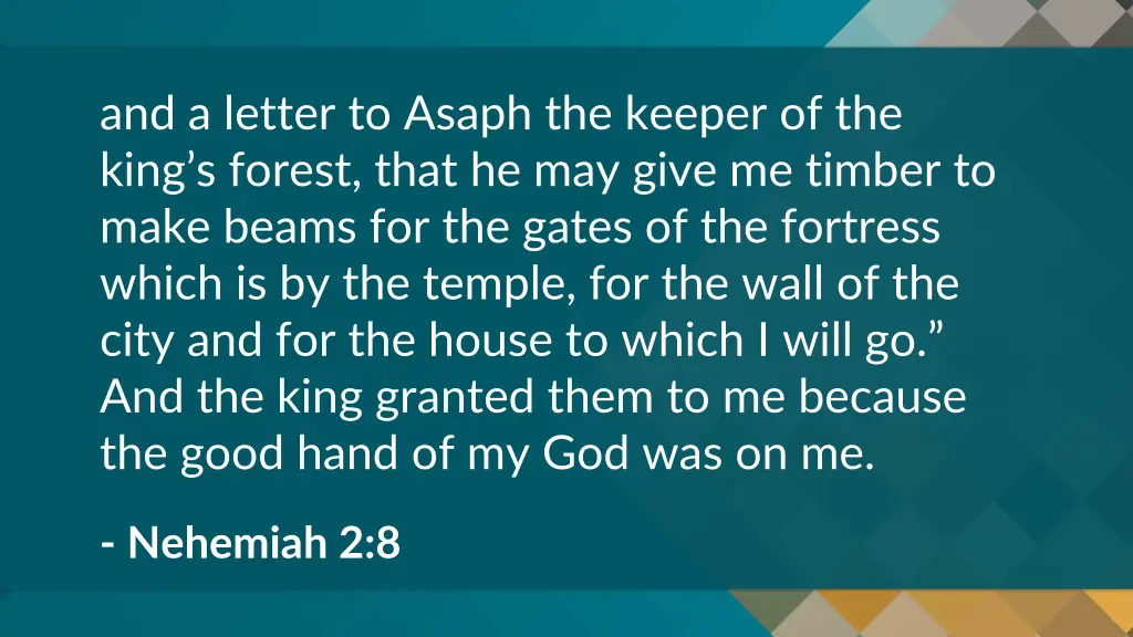 and a letter to asaph the keeper of the king