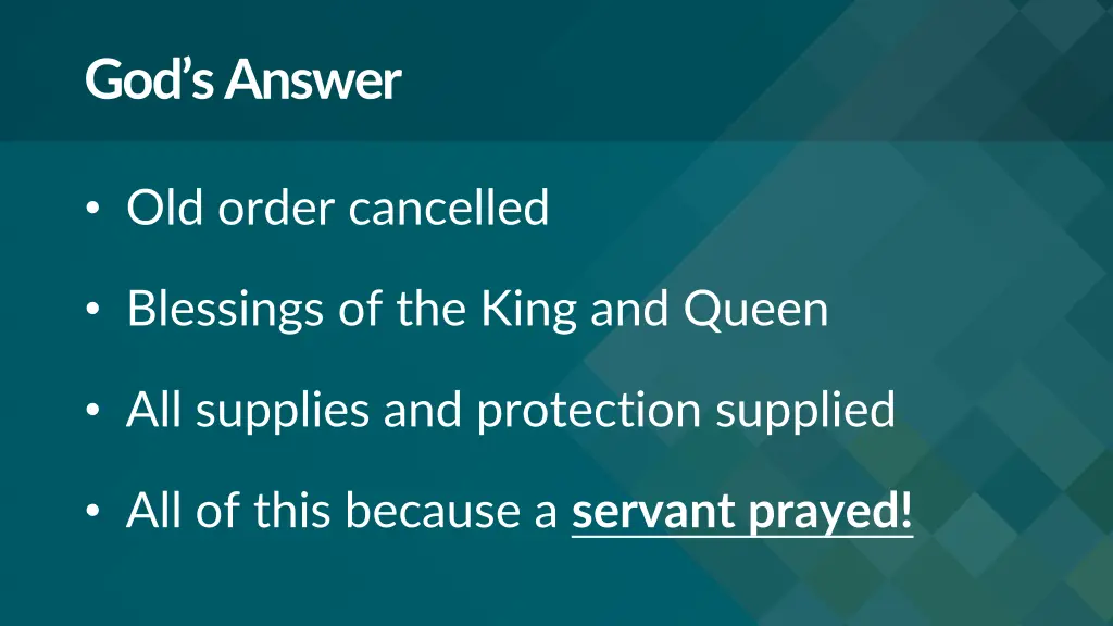 god s answer