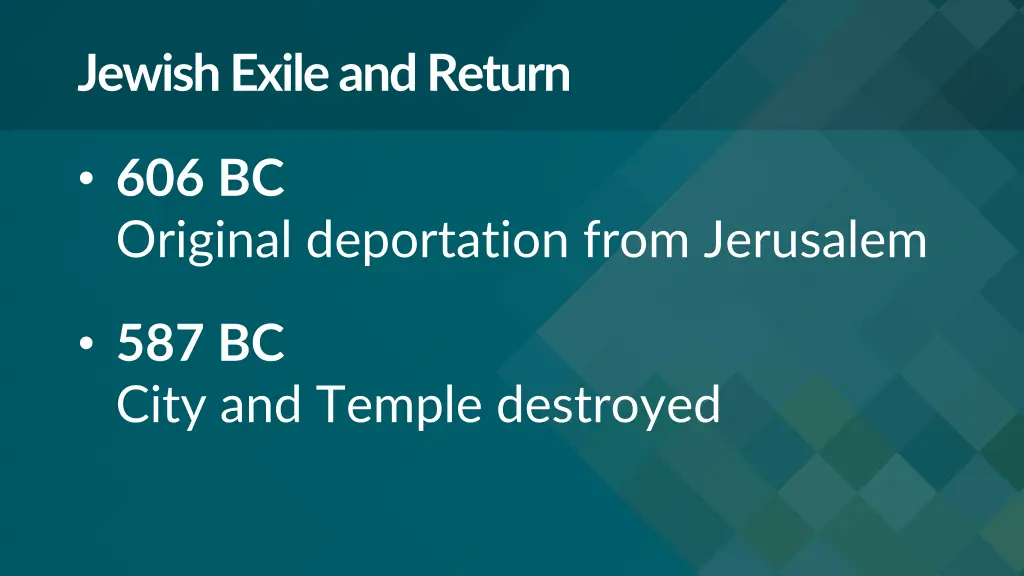 jewish exile and return