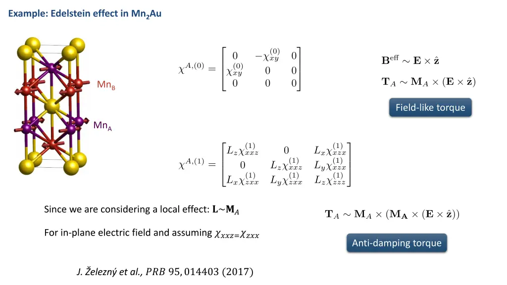 example edelstein effect in mn 2 au