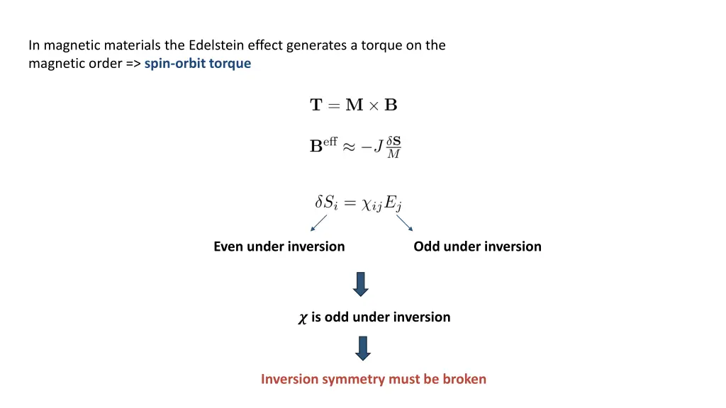 in magnetic materials the edelstein effect