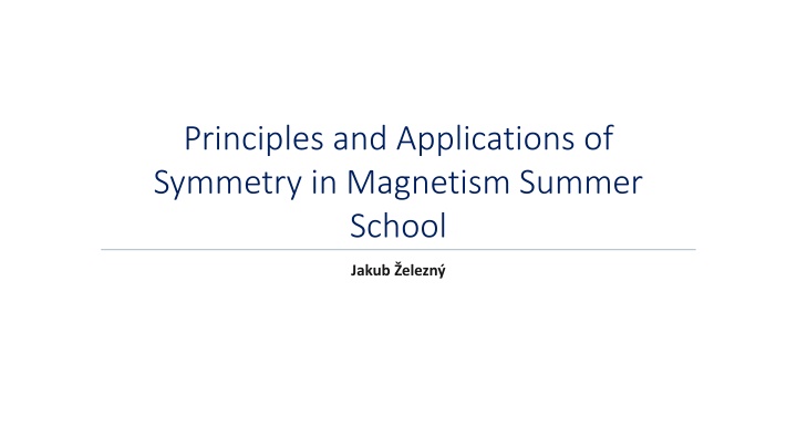 principles and applications of symmetry