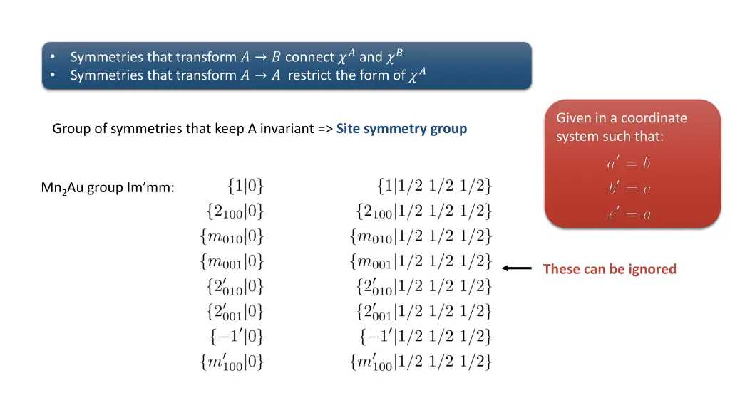 symmetries that transform connect and symmetries