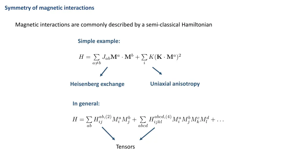 symmetry of magnetic interactions