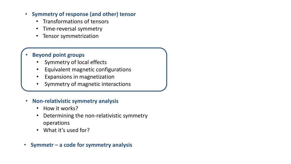 symmetry of response and other tensor