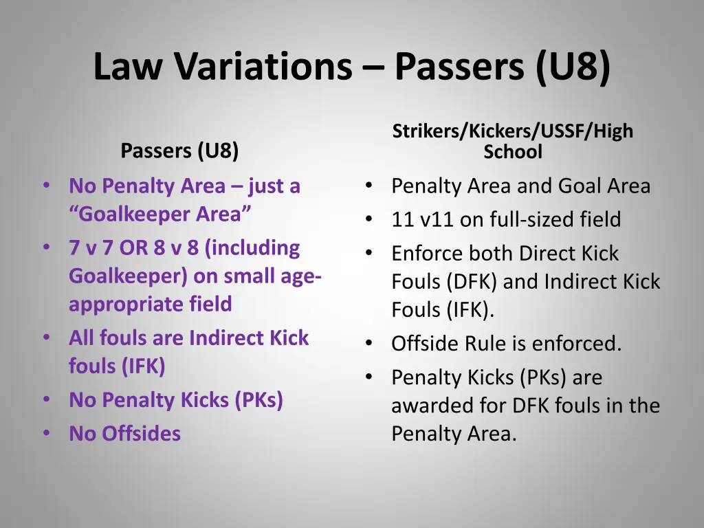 law variations passers u8 1