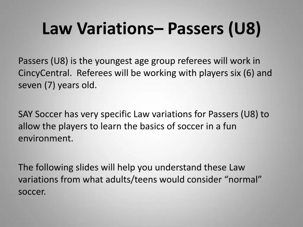law variations passers u8