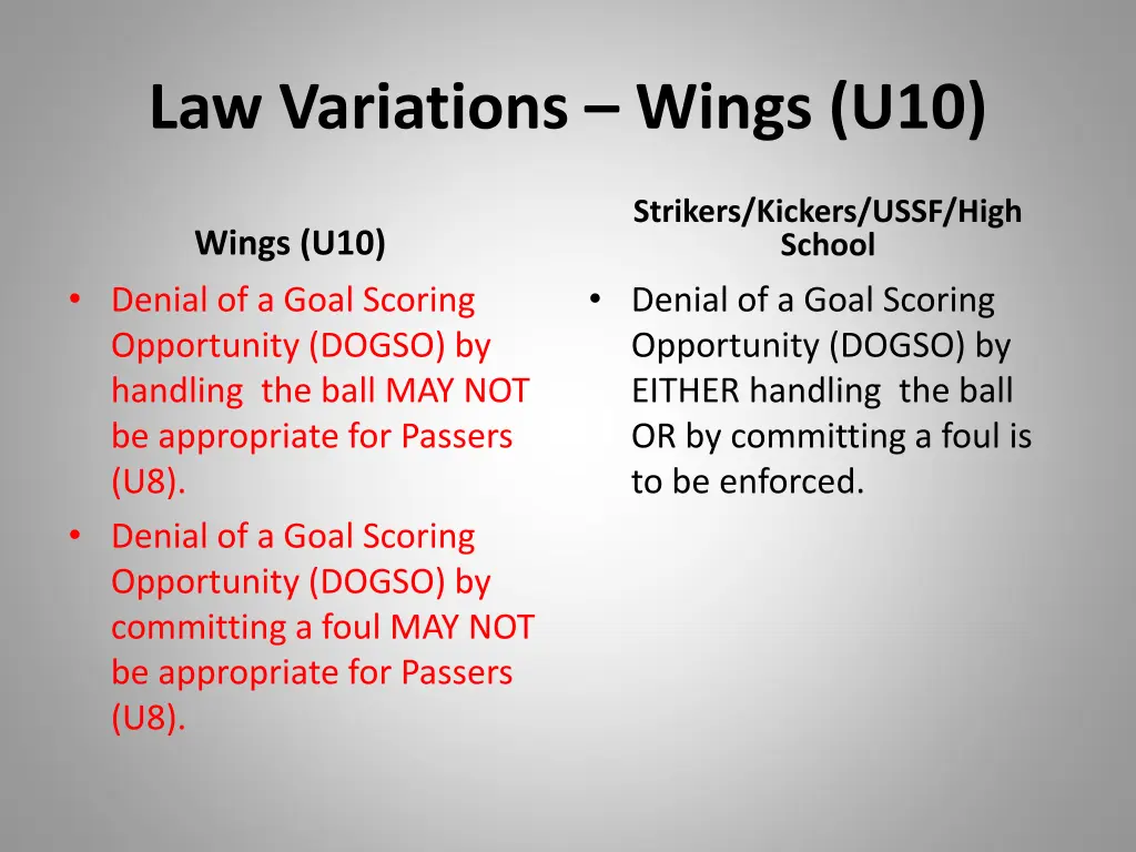 law variations wings u10 3