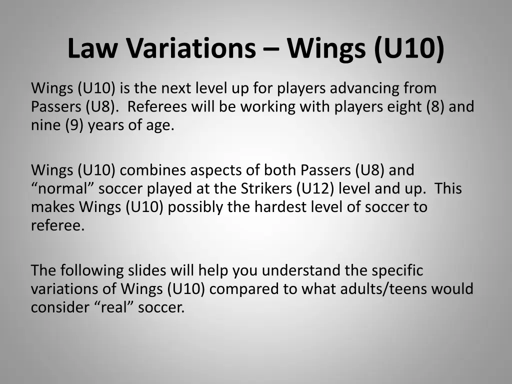 law variations wings u10