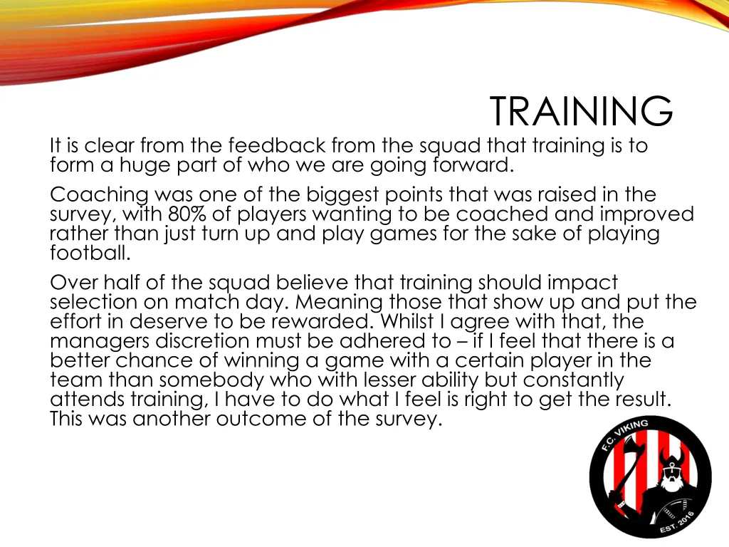 training