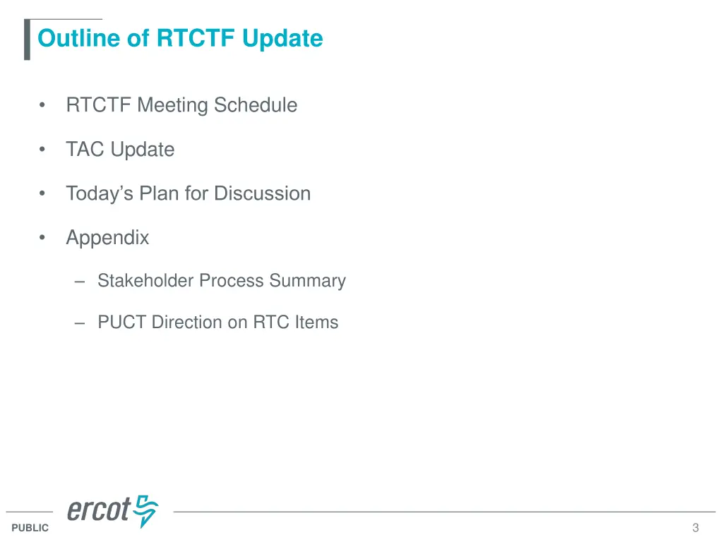 outline of rtctf update